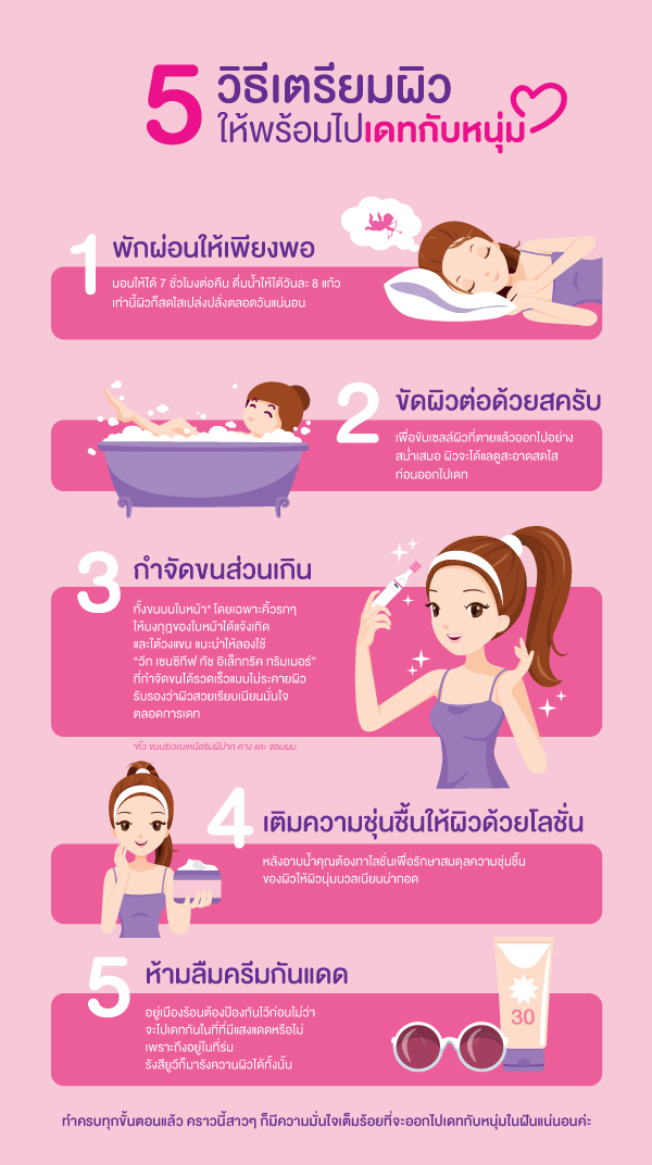 Beauty Tips, veet, ดูแลผิว, เตรียมผิวสวย, วิธีทำให้ผิวสวย, ออกเดท, เดท, เตรียมตัวออกเดท, วิธีทำให้ผิวเนียน, ผิวเนียน, กำจัดขน, veet กำจัดขน, กำจัดขนส่วนเกิน, ผิวสวยต้องทำยังไง, เดทครั้งแรก, ดูแลผิว, ครีมกันแดด, veet ดีมั้ย, veet คือ, กำจัดขนกวนใจ, 