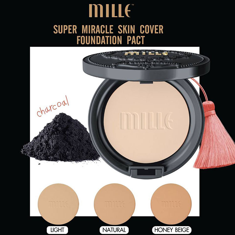 Beauty News, Mille Super Miracle Skincover Foundation Pact, Mille Beauté, มิลเล่, แป้งพัฟฟ์, แป้งมิลเล่, แป้งผสมรองพื้น, แป้งออกใหม่, แป้งเค้ก, แป้งกันน้ำ, แป้งคุมมัน, แป้งชาร์โคล, แป้งหน้าเรียน, แป้งไม่ลอย, แป้งตลับ, แป้งผสมรองพื้นดี, แป้งผสมรองพื้นราคาไม่แพง, แป้งผลมรองพื้นราคาดี