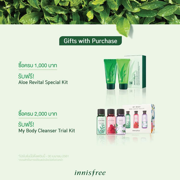 Promotions, Innisfree, โปรโมชั่น Innisfree, Innisfree โปรโมชั่นประจำเดือนเมษายน, Innisfree ของแถม, Innisfree ออกใหม่, Innisfree ของสมนาคุณ, Innisfree Green tea seed serum, Innisfree เซ็ตพิเศษ