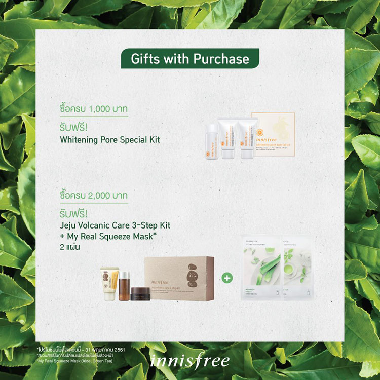 Promotions, Innisfree, Innisfree โปรโมชั่น, Innisfree โปรโมชั่นพิเศษ, Innisfree โปรโมชั่นประจำเดือนพฤษภาคม, Innisfree โปรโมชั่นเด็ด, Innisfree ครบรอบ 3 ปี, Innisfree ของแถม, Innisfree ของสมนาคุณ, Innisfree เซรั่ม green tea, Innisfree แป้ง no sebum, Innisfree limited edition