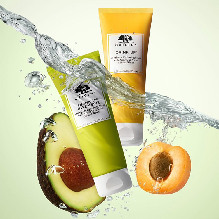 Beauty News, Origins Drink Up Mask, Drink Up 10 Minute Hydrating Mask With Apricot & Swiss Glacier Water, Drink Up Intensive Hydrating Mask With Avocado & Swiss Glacier Water, โอเวอร์ไนท์มาส์ก, มาส์กด่วน, เติมน้ำให้ผิว, ทำให้ผิวชุ่มชื้น, สวยด่วน, สวยเร็ว, เติมความชุ่มชื้นให้ผิว, หน้าฉ่ำ, หน้าเด้ง, Origins ออกใหม่, Origins มาใหม่, Origins มาส์กหน้า, Origins มาส์ก, Origins มาส์กด่วน, Origins โอเวอร์ไนท์มาส์ก