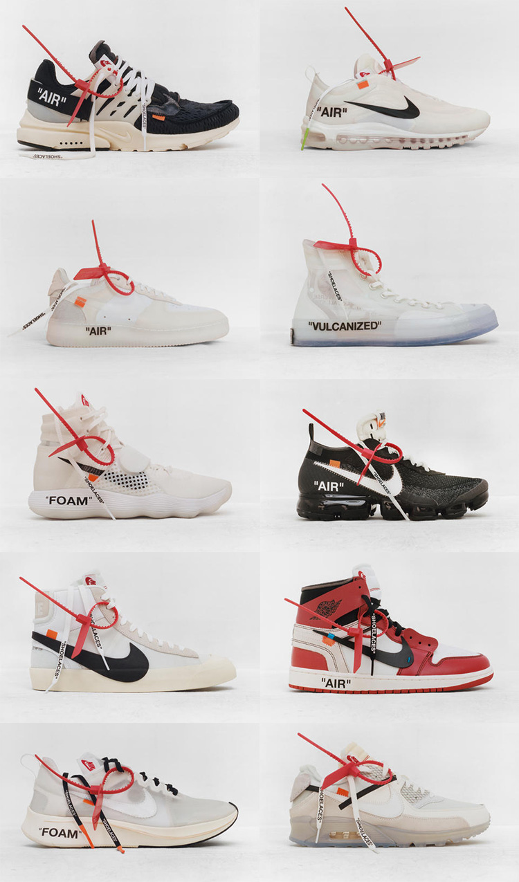 Fashion, OFF-WHITE, Virgil Abloh, OFF-WHITE collaboration, OFF-WHITE X Nike X Futura, OFF-WHITE X Nike Dunk Low, OFF-WHITE Nike The Ten Collection, OFF-WHITE X Rimowa, OFF-WHITE X IKEA, OFF-WHITE X Levi’s, OFF-WHITE X Jimmy Choo, OFF-WHITE X Moncler, OFF-WHITE X Champion, OFF-WHITE X Byredo