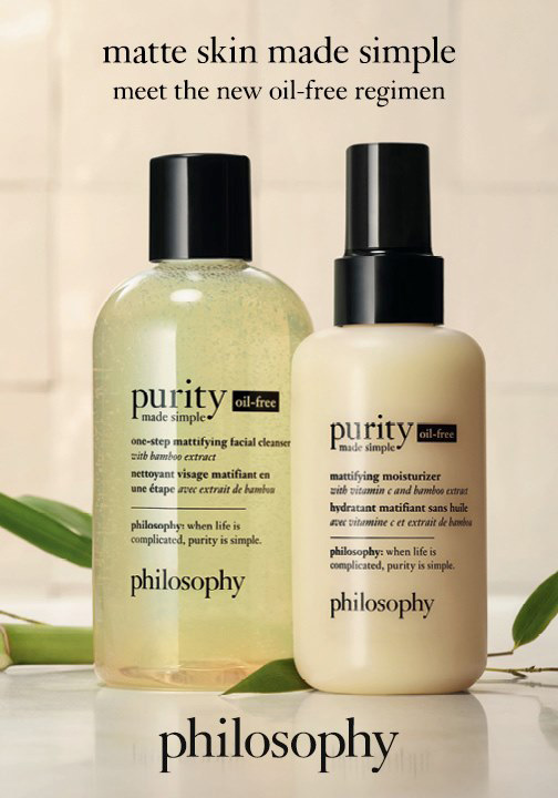 Beauty News, Philosophy, Purity Made Simple Oil-Free, One-Step Mattifying Facial Cleanser With Bamboo Extract, Mattifying Gel Moisturizer With Vitamins And Bamboo Extract, คลีนเซอร์, มอยซ์เจอไรเซอร์, ออยฟรี, oil-free, oil free, ปราศจากน้ำมัน, เนื้อเจล, สำหรับผิวมัน, สำหรับผิวผสม, ออกใหม่, มาใหม่, ผลิตภัณฑ์ใหม่, คอลเลคชั่นใหม่, ราคา, เท่าไร