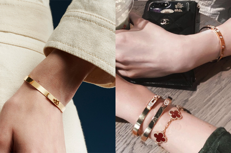 Fashion, Bracelet, กำไลข้อมือ, สร้อยข้อมือ, กำไล, เครื่องประดับ, Must-have, Cartier Love Bracelet, Cartier Juste Un Clou Bracelet, Van Cleef & Arpels Vintage Alhambra Bracelet, Bvlgari Serpenti Viper Bracelet, Tiffany & Co. Tiffany T Square Bracelet, Louis Vuitton Empreinte Bangle, Hermès Kelly Bracelet, Celine Knot Extra Thin Bracelet, Dior Danseuse Etoile Bracelet, Loewe Anagram Bracelet, Maison Margiela Logo Slim Cuff