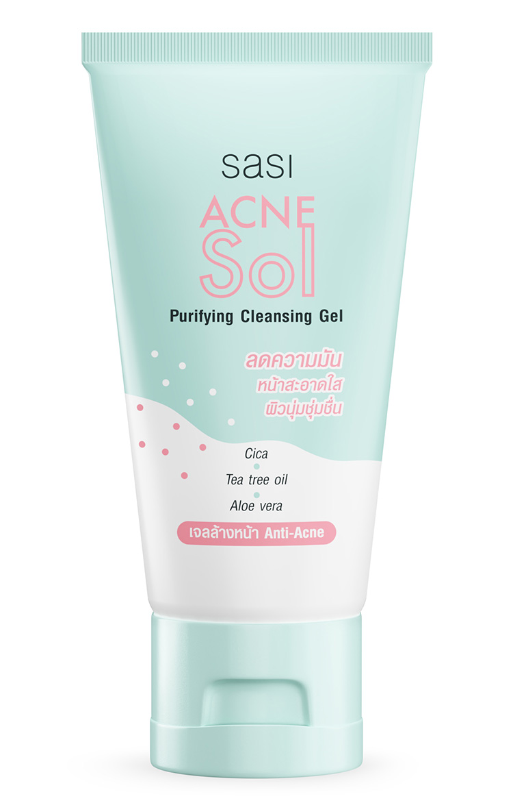 Beauty News, sasi Acne Sol Collection, sasi, ศศิ, แบรนด์ไทย, เครื่องสำอางแบรนด์ไทย, สกินแคร์แบรนด์ไทย, เจลแต้มสิว, เจลล้างหน้า, แป้งฝุ่น, แป้งพัฟ, แก้ปัญหาสิว, ดูแลปัญหาสิว, ปลอบประโลมผิว, cica, สิว, มินนี่ ภัณฑิรา พิพิธยากร, พรีเซ็นเตอร์