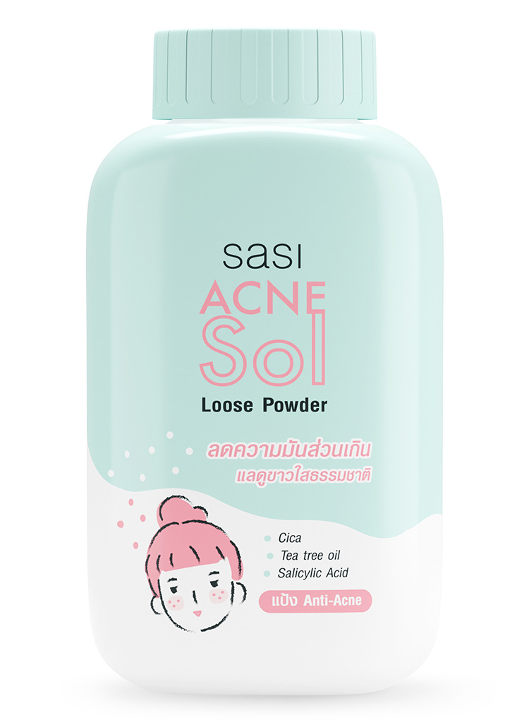 Beauty News, sasi Acne Sol Collection, sasi, ศศิ, แบรนด์ไทย, เครื่องสำอางแบรนด์ไทย, สกินแคร์แบรนด์ไทย, เจลแต้มสิว, เจลล้างหน้า, แป้งฝุ่น, แป้งพัฟ, แก้ปัญหาสิว, ดูแลปัญหาสิว, ปลอบประโลมผิว, cica, สิว, มินนี่ ภัณฑิรา พิพิธยากร, พรีเซ็นเตอร์