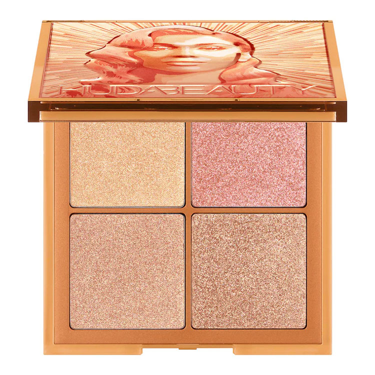 Beauty News, Huda Beauty, Glow Obsessions Mini Face Palette, ไฮไลท์, พาเลท, Face Palette, ปัดแก้ม, บลัชออน, ไฮไลท์พาเลท, 4 หลุม, เนื้อฝุ่น, เป็นธรรมชาติ, ผิวโกลว, เล่นแสง