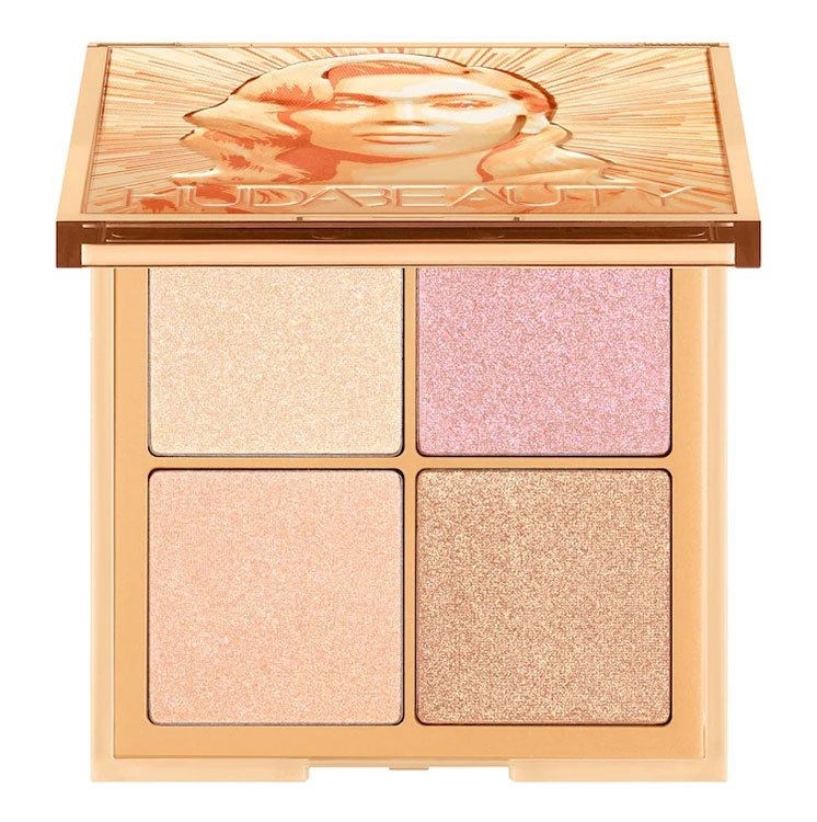 Beauty News, Huda Beauty, Glow Obsessions Mini Face Palette, ไฮไลท์, พาเลท, Face Palette, ปัดแก้ม, บลัชออน, ไฮไลท์พาเลท, 4 หลุม, เนื้อฝุ่น, เป็นธรรมชาติ, ผิวโกลว, เล่นแสง