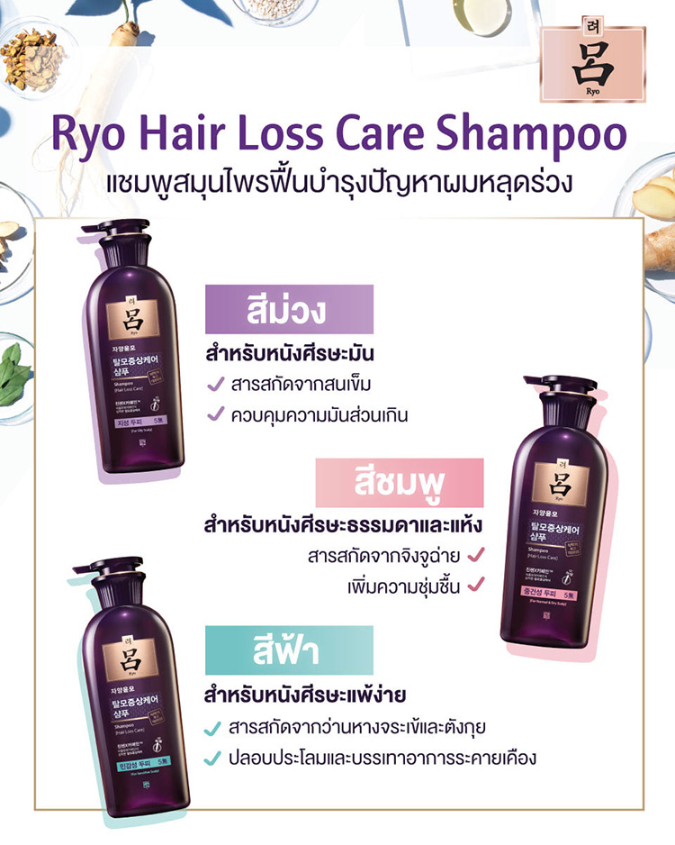 Beauty News, Ryo, 呂, เรียว, 려, อมอร์แปซิฟิค, Amorepacific, ผลิตภัณฑ์ผม, ดูแลหนังศีรษะ, ดูแลเส้นผม, แชมพู, ทรีทเมนท์, พัคชินฮเย, Park Shinhye, Ryo Hair Loss Care, ภูมิปัญญาแห่งเอเชีย, ตำหรับความงามจากเกาหลี