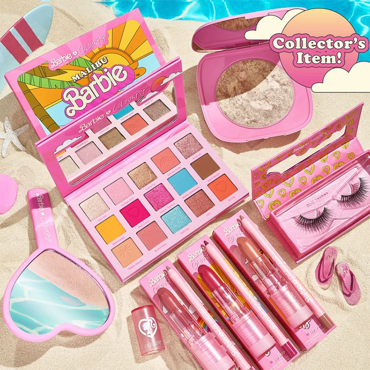 Beauty News, ColourPop, ColourPop X Malibu Barbie Collection, Barbie, บาร์บี้, คอลเลคชั่นใหม่, เมคอัพ, บาร์บี้, ปาร์ตี้ริมชายหาด, อายแชโดว์พาเลท, ลิปสติก, ลิปไลเนอร์, ขนตาปลอม, ไฮไลท์, กระจกถือ, กระจกแต่งหน้า, ราคา, เท่าไร