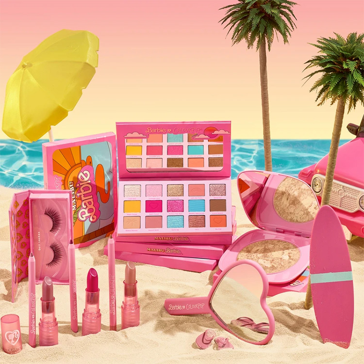 Beauty News, ColourPop, ColourPop X Malibu Barbie Collection, Barbie, บาร์บี้, คอลเลคชั่นใหม่, เมคอัพ, บาร์บี้, ปาร์ตี้ริมชายหาด, อายแชโดว์พาเลท, ลิปสติก, ลิปไลเนอร์, ขนตาปลอม, ไฮไลท์, กระจกถือ, กระจกแต่งหน้า, ราคา, เท่าไร
