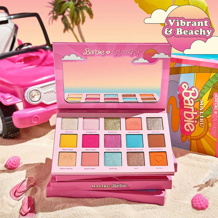 Beauty News, ColourPop, ColourPop X Malibu Barbie Collection, Barbie, บาร์บี้, คอลเลคชั่นใหม่, เมคอัพ, บาร์บี้, ปาร์ตี้ริมชายหาด, อายแชโดว์พาเลท, ลิปสติก, ลิปไลเนอร์, ขนตาปลอม, ไฮไลท์, กระจกถือ, กระจกแต่งหน้า, ราคา, เท่าไร