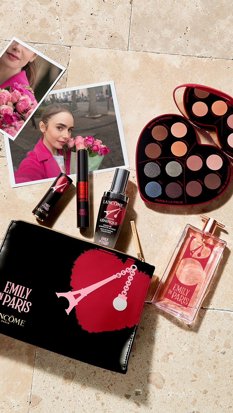 Beauty News, Lancôme, ลังโคม, Emily in Paris Collection, เอมิลี่,​ Netflix, Limited Edition, คอลเลคชั่นใหม่, คอลเลคชั่นพิเศษ, ออกใหม่, มาใหม่, อายแชโดว์พาเลท, ลิปสติก, มาสคาร่า, เซรั่ม, น้ำหอม, The Love of Paris Eyeshadow Palette, The Love of Paris L'Absolu Rouge Lipstick, The Love of Paris Monsieur Big Mascara, The Love of Paris Advanced Génifique Face Serum, The Love of Paris Idôle Eau de Parfum