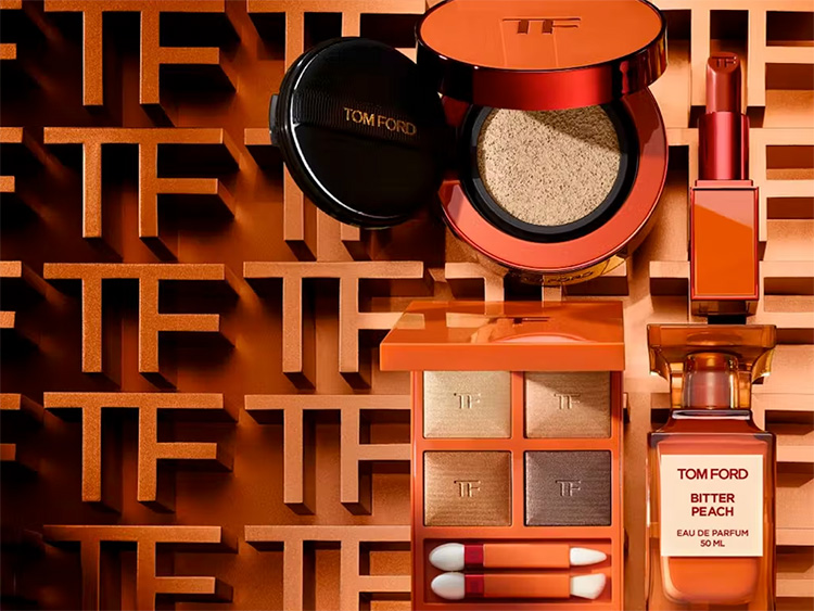 Beauty News, Tom Ford Beauty, Bitter Peach Collection, Spring 2022, เมคอัพ, คอลเลคชั่นใหม่, ออกใหม่, มาใหม่, อายแชโดว์พาเลท, ลิปสติก, เคสคุชชั่น, ลิมิเต็ดเอดิชั่น, Limited Edition, Exclusive Collection