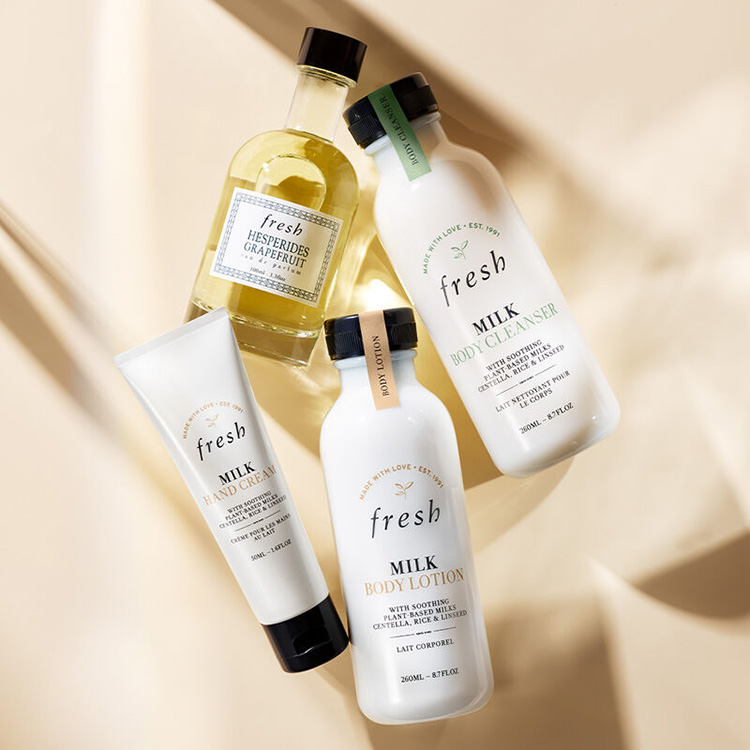 Beauty News, Fresh, Milk Bodycare Collection, ผลิตภัณฑ์ใหม่, คอลเลคชั่นใหม่, ออกใหม่, Milk Body Cleanser, Milk Body Lotion, Milk Intensive Hand Cream, ครีมอาบน้ำ, บอดี้โลชั่น, แฮนด์ครีม, บำรุงผิวกาย, ผิวนุ่ม, ชุ่มชื้น