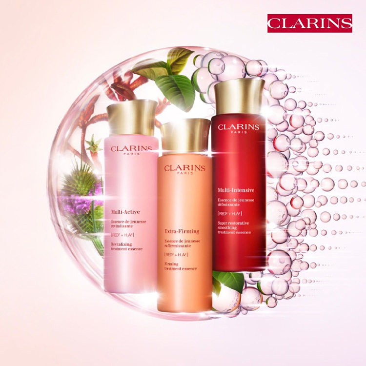 Beauty News, Clarins, Treatment Essence, สูตรใหม่, คลาแรงส์, Anti-ageing, Hydration, Multi-Active Revitalizing Treatment Essence, Extra-Firming Treatment Essence, Super Restorative Smoothing Treatment Essence