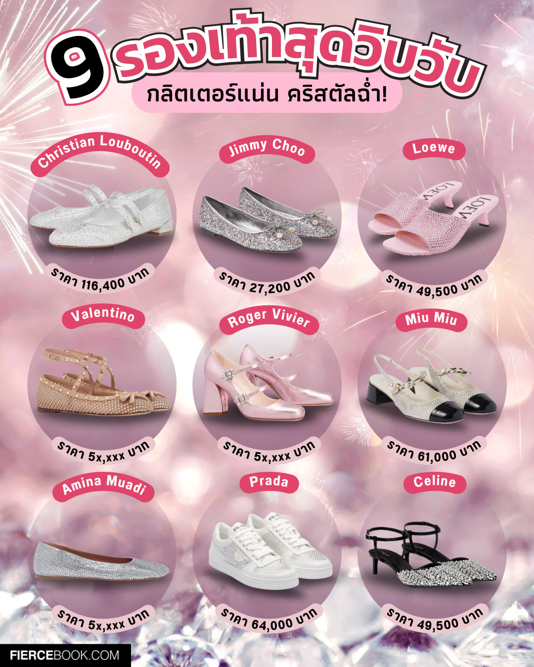 Fashion, รองเท้า, กลิตเตอร์, คริสตัล, Shoes, Crystal, Glitter, Christian Louboutin Sweet Jane Strass, Jimmy Choo Elme Flat, Loewe Petal Kitten Heel Slide In Suede And Allover Rhinestones, Valentino Rockstud Mesh Ballerina With Crystals, Roger Vivier Mini Très Vivier Strass Buckle Babies Pumps in Leather, Miu Miu Satin And Crystal Slingback Pumps, Amina Muadi Ane Crystal Flat Silver Suede, Prada Leather Sneakers With Crystals, Celine Kitten Strap Pump In Suede Goatskin With Strass And Calfskin