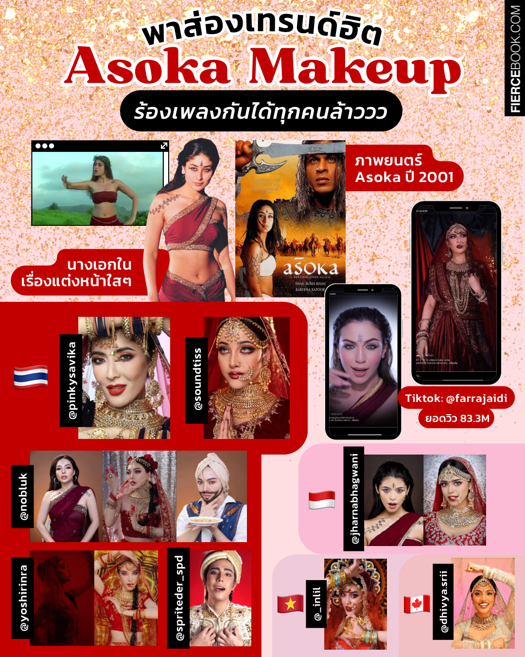 Beauty Trend, Beauty Challenge, บิวตี้ชาเลนจ์, Asoka Makeup, เมคอัพ, แต่งหน้า, สไตล์อินเดีย, อโศกมหาราช, Asoka Movies, Tiktok, trend, Challenge, บิวตี้บล็อกเกอร์, อินฟลูเอนเซอร์, ร้องเพลง, ลิปซิงค์, ประวัติ, ที่มา