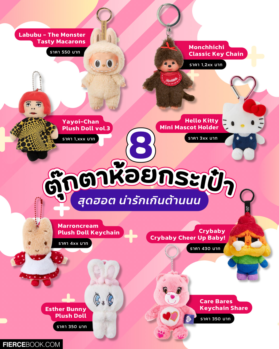 Fashion, ตุ๊กตา, พวงกุญแจ, Charm, ห้อยกระเป๋า, Key Chain, Plush Doll, Popmart, Sanrio, Popmart Labubu - The Monster Tasty Macarons Vinyl Face Blind Box, Monchhichi Classic Key Chain, Sanrio Marroncream Plush Doll Keychain, Sanrio Hello Kitty Mini Mascot Holder, Kusama Yayoi Yayoi-Chan Plush Doll vol.3 Key Charm Yellow Tree, Esther Bunny Plush Doll, Care Bares Keychain Share, Popmart Crybaby Cheer Up Baby! Series Plush Doll Pendant